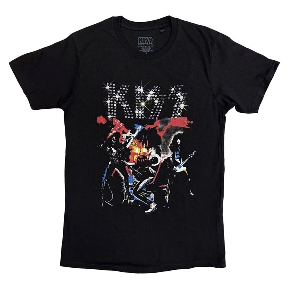 Kiss Unisex Adult Sparkle T-Shirt / Black